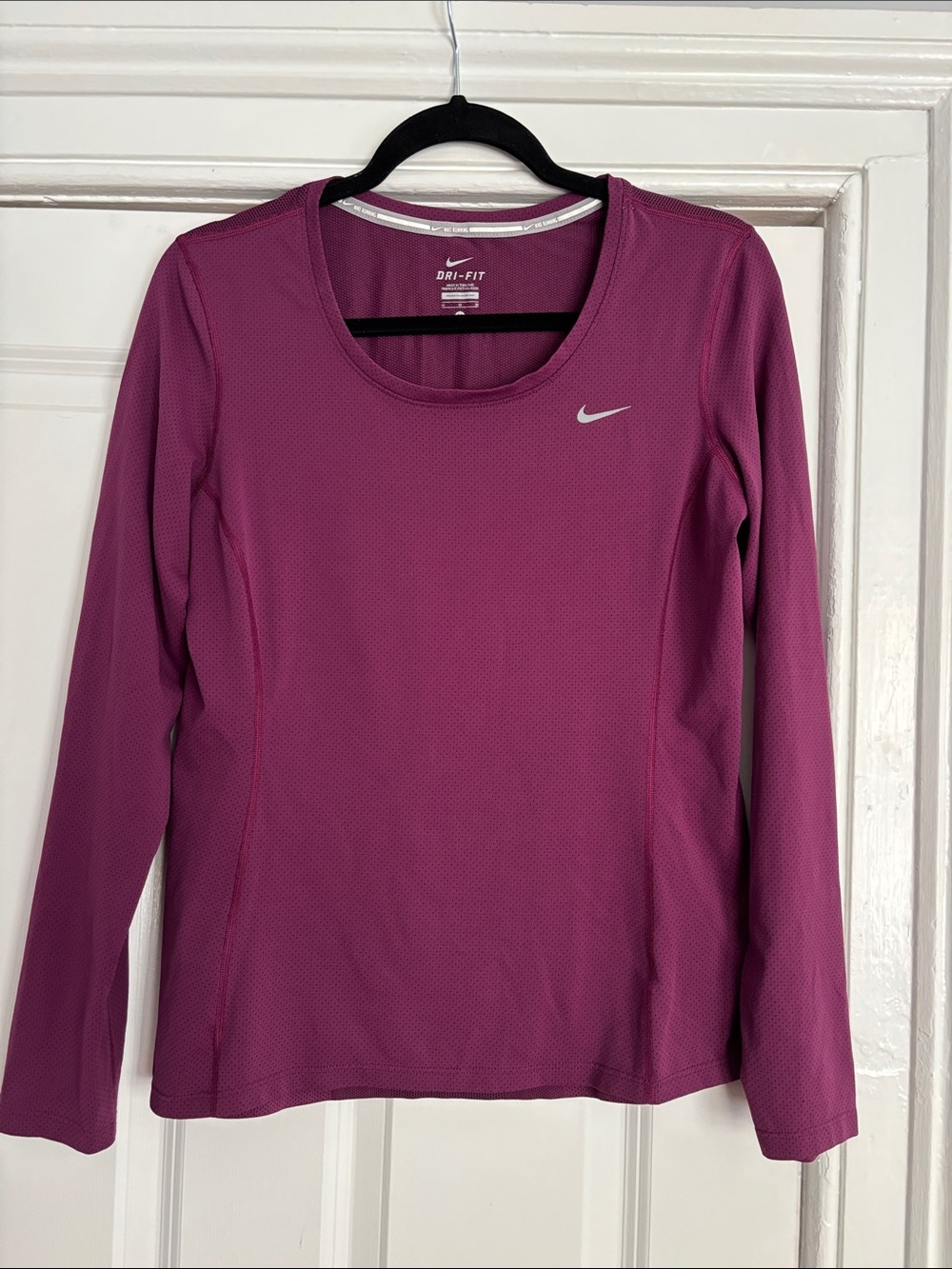 Nike Women's Long Sleeve Dri-FIT Top - Plum - Size M